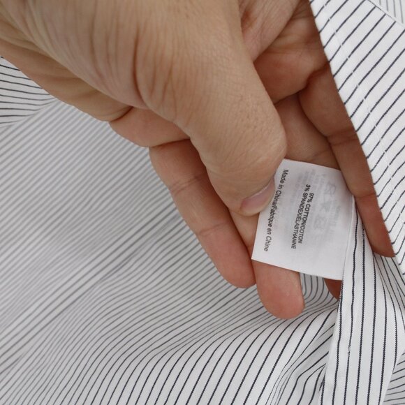 Tory birch shirt women's 4 golden button up striped cotton collared blouse top - Picture 4 of 10